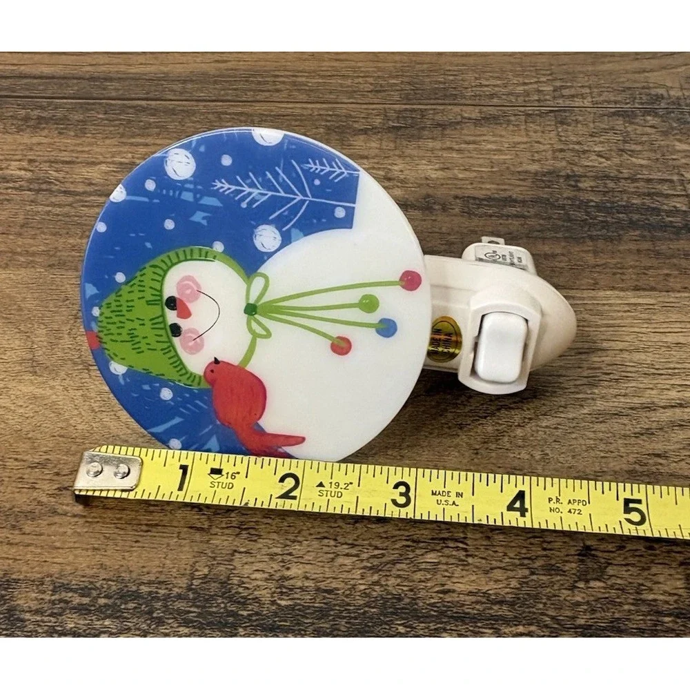 St. Nicholas Square Christmas Snowman Night Light Plug In With Box